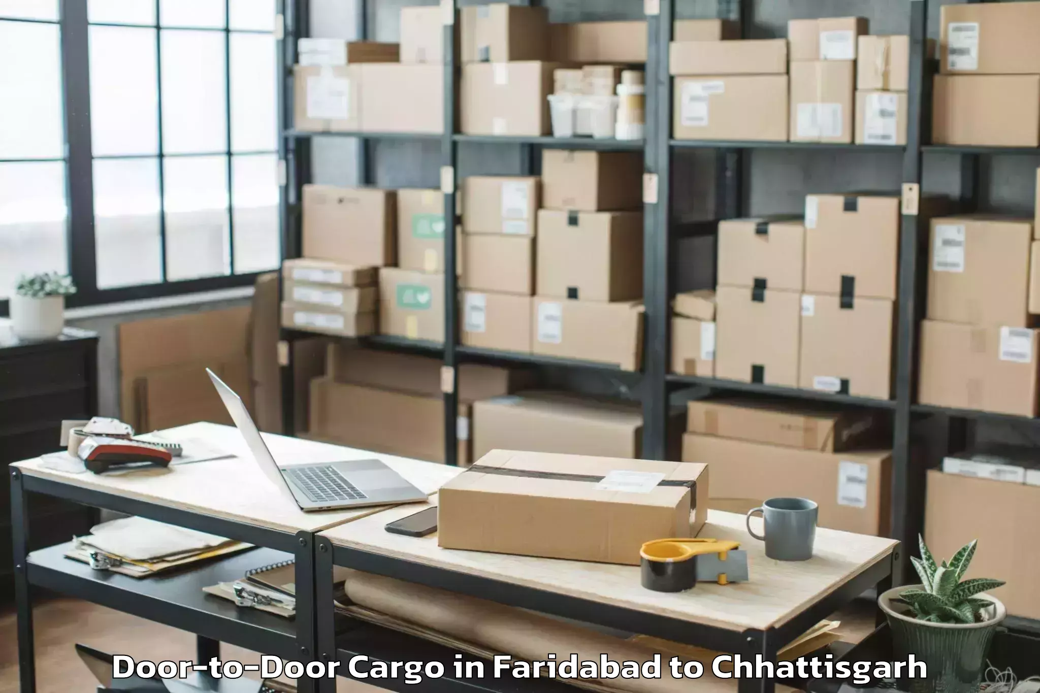 Top Faridabad to Khairagarh Door To Door Cargo Available